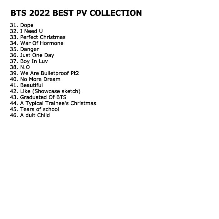 【K-POP】BTS 2022 BEST PV COLLECTION/Yet To Come permission to dButter Life Goes On Dynamite Black Swan ON